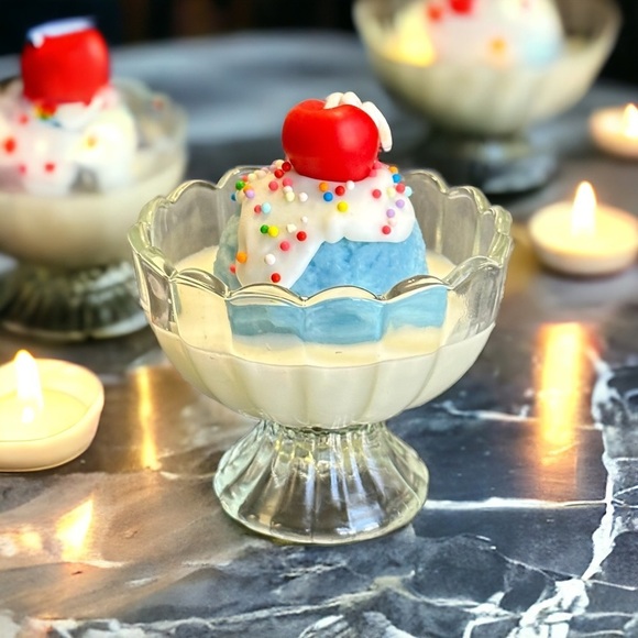 Other - ⚠️SALE Candle // Handmade Blue Ice Cream And Sprinkles Candle SEND OFFERS 🥳
